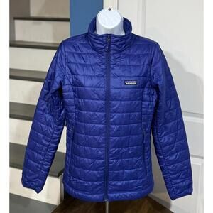 Women's Size Small Patagonia Nano Puff Insulated Full Zip Moon Blue Jacket Coat!